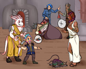 Fullbody + 5 extra characters + background